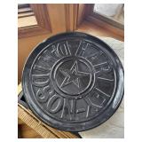 Harley-Davidson Round Metal Plate - White Turkey-Relief Ceramic Plate - Black Rectangular Tray
