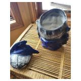Chief Head Ceramic Cookie Jar With Lid - Blue Headdress, Western Print Mug, Plush German Shepherd