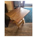 Wooden Drop-Leaf Folding Table - Light Oak Finish, Compact 2-Leaf Design