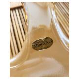 Murano Glass Starburst Centerpiece Bowl - Made in Italy, Clear Crystal