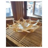 Murano Glass Starburst Centerpiece Bowl - Made in Italy, Clear Crystal