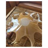 Murano Glass Starburst Centerpiece Bowl - Made in Italy, Clear Crystal