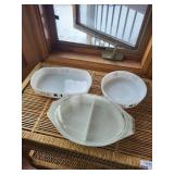 vintage Bakeware Set with Glass Lid - 3-Piece Diamond Pattern