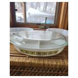 vintage Bakeware Set with Glass Lid - 3-Piece Diamond Pattern