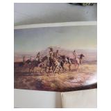 Eagle Figurine with Winter Plate, Native American Print, Western Frontier Print & Desert Postcard