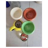 Ice Cream Cone Ceramic Mugs - Set of 3 & Harley-Davidson Kettle & USMC Emblem