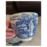 Liberty Blue Transferware China Set - Blue & White Historic Colonial Scenes, England