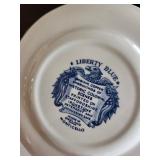 Liberty Blue Transferware China Set - Blue & White Historic Colonial Scenes, England