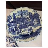 Liberty Blue Transferware China Set - Blue & White Historic Colonial Scenes, England