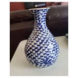 Blue & White Porcelain Vases & Cat Figurine (Lot of 3)