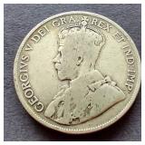 1919 Canada Silver 50 Cent Coin
