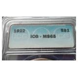 1922 Peace Dollar - ICG MS65