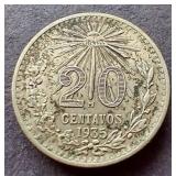 1935 Mexico Silver 20 Centavos