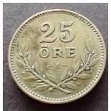 1917 Sweden Silver 25 Ore