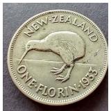 1933 New Zealand Silver Florin
