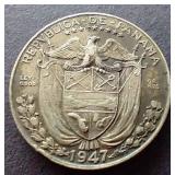 1947 Panama Silver 1/4 Balboa