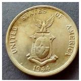 1944 Philippines Silver 50 Centavos
