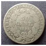 1895 France Silver 50 Centimes