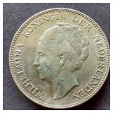 1929 Netherlands Silver 1 Gulden