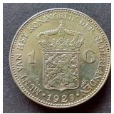 1929 Netherlands Silver 1 Gulden