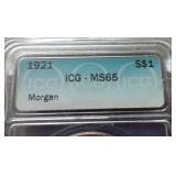 1921 Morgan Dollar - ICG MS65