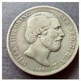 1865 Netherlands Silver 1 Gulden