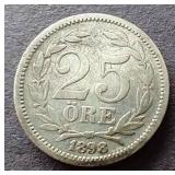 1898 Sweden Silver 25 Ore