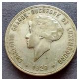 1929 Luxembourg Silver 10 Francs