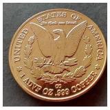 Morgan Dollar Style 1 oz Copper Round
