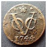 1744 Netherlands East Indies Duit (New York Penny) - WOW!