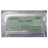 1957-D Franklin Half Dollar - ICG MS65