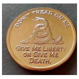 Don't Tread on Me 1 oz Copper Round