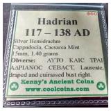 Awesome 2nd Century Silver Hemidrachm Ancient Roman Coin - Hadrian