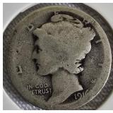 1916 D? Mercury Silver Dime - Very Rare. You decide if it's valuable!