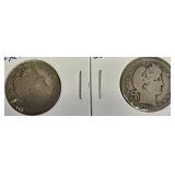 1909-S and 1911-S Barber Quarters.