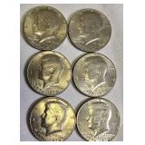 Six  1776-1976 Bicentennial Half Dollars