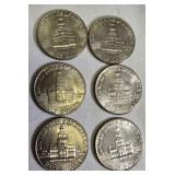 Six  1776-1976 Bicentennial Half Dollars