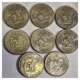 Eight 1979-D Susan B. Anthony dollars, all in nice condition.