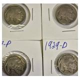 13 Different Buffalo Nickels