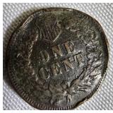 Five Indian Cents from the years 1900, 1901, 1905, and 1907 - all in worn condition.