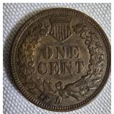 Five Indian Cents from the years 1900, 1901, 1905, and 1907 - all in worn condition.