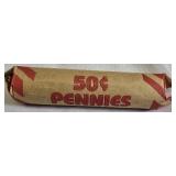 Roll of 50 1943 Steel War Pennies.