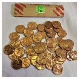 Full  Roll of 50 1957-P Wheat Pennies BU/MS Very High Grade!