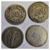 One dollar in coins consists of 10 dimes: 8 are Barbers and 2 are Mercury's.