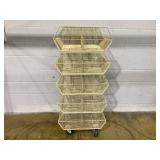 Metal Stacked Basket Display Rack On Casters 55"x24.5"x24"