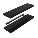 Floating Wall Mounted Shelving 2pk Black 24' $44.99 Retail - Brand New Floating Wall Mounted Shelving 2pk Black 24' $44.99 Retail - Brand New