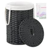 Laundry Wicker Hamper with Lid 19G Black $62.99 Retail - Brand New Laundry Wicker Hamper with Lid 19G Black $62.99 Retail - Brand New