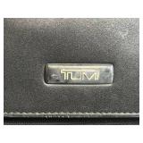 TUMI Leather Messenger Bag - Black Crossbody With Front Flap TUMI Leather Messenger Bag - Black Crossbody With Front Flap