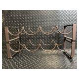 Vintage Wrought Iron 2-Tier Wine Bottle Rack - Rustic, 16 in Long Vintage Wrought Iron 2-Tier Wine Bottle Rack - Rustic, 16 in Long