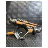 Vintage Torch-Style Wall Sconces with Wood Handles - Set of 3 Vintage Torch-Style Wall Sconces with Wood Handles - Set of 3